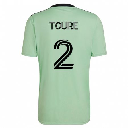 Kandiny Ženy Cheick Touré #2 Svetlo Zelená Dresy Idegenbeli Csapatmez 2023/24 Triĭká