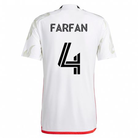 Kandiny Ženy Marco Farfán #4 Biely Dresy Idegenbeli Csapatmez 2023/24 Triĭká