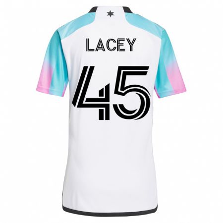 Kandiny Ženy Kameron Lacey #45 Biely Dresy Idegenbeli Csapatmez 2023/24 Triĭká