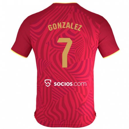 Kandiny Ženy Juan González #7 Červená Dresy Idegenbeli Csapatmez 2023/24 Triĭká
