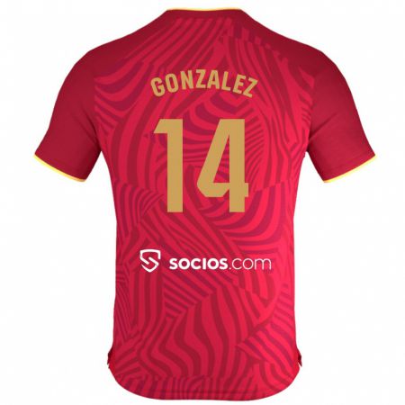 Kandiny Ženy Alberto González #14 Červená Dresy Idegenbeli Csapatmez 2023/24 Triĭká