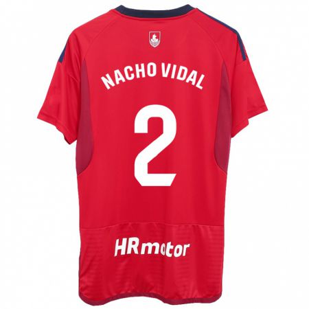 Kandiny Deti Nacho Vidal #2 Červená Dresy Hazai Csapatmez 2023/24 Triĭká