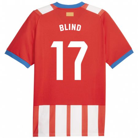 Kandiny Deti Daley Blind #17 Červená Biela Dresy Hazai Csapatmez 2023/24 Triĭká