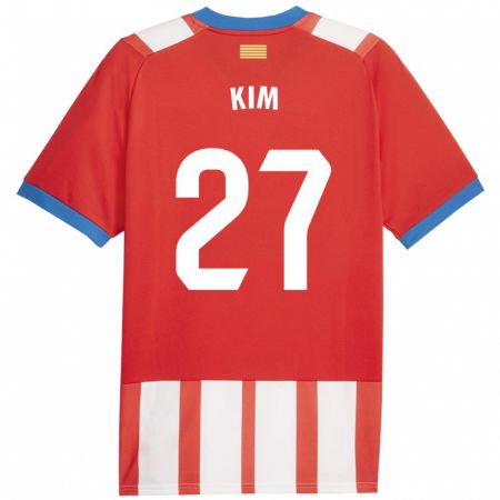 Kandiny Deti Min-Su Kim #27 Červená Biela Dresy Hazai Csapatmez 2023/24 Triĭká