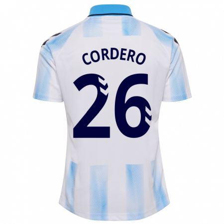 Kandiny Deti Antonio Cordero #26 Biela Modrá Dresy Hazai Csapatmez 2023/24 Triĭká