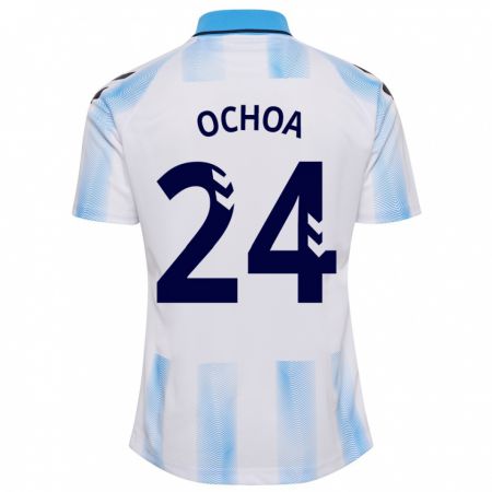 Kandiny Deti Aarón Ochoa #24 Biela Modrá Dresy Hazai Csapatmez 2023/24 Triĭká
