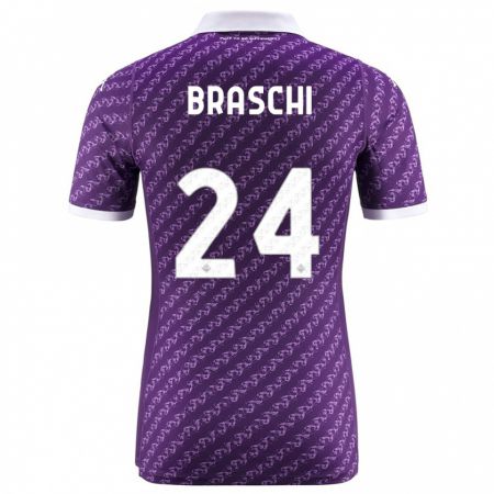 Kandiny Deti Riccardo Braschi #24 Fialový Dresy Hazai Csapatmez 2023/24 Triĭká