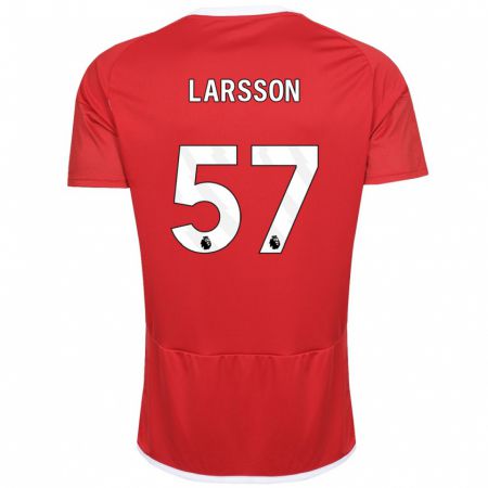Kandiny Deti Julian Larsson #57 Červená Dresy Hazai Csapatmez 2023/24 Triĭká