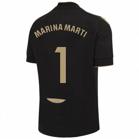 Kandiny Deti Marina Martí #1 Čierna Dresy Idegenbeli Csapatmez 2023/24 Triĭká