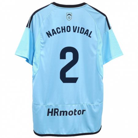 Kandiny Deti Nacho Vidal #2 Modrá Dresy Idegenbeli Csapatmez 2023/24 Triĭká