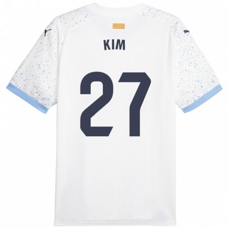 Kandiny Deti Min-Su Kim #27 Biely Dresy Idegenbeli Csapatmez 2023/24 Triĭká