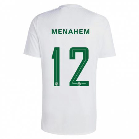 Kandiny Deti Sun Menahem #12 Zelená Modrá Dresy Idegenbeli Csapatmez 2023/24 Triĭká