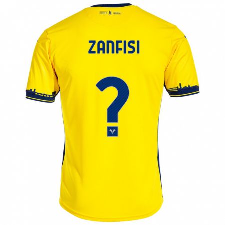 Kandiny Deti Riccardo Zanfisi #0 Žltá Dresy Idegenbeli Csapatmez 2023/24 Triĭká