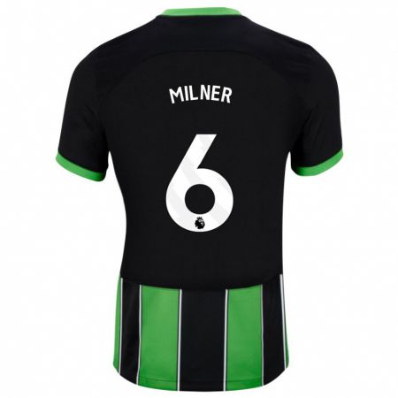 Kandiny Deti James Milner #6 Čierna Zelená Dresy Idegenbeli Csapatmez 2023/24 Triĭká
