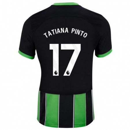 Kandiny Deti Tatiana Vanessa Ferreira Pinto #17 Čierna Zelená Dresy Idegenbeli Csapatmez 2023/24 Triĭká