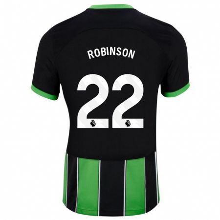 Kandiny Deti Katie Robinson #22 Čierna Zelená Dresy Idegenbeli Csapatmez 2023/24 Triĭká