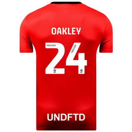 Kandiny Deti Marcel Oakley #24 Červená Dresy Idegenbeli Csapatmez 2023/24 Triĭká