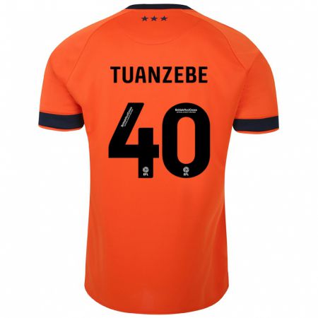 Kandiny Deti Axel Tuanzebe #40 Oranžová Dresy Idegenbeli Csapatmez 2023/24 Triĭká
