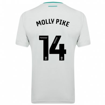 Kandiny Deti Molly Pike #14 Biely Dresy Idegenbeli Csapatmez 2023/24 Triĭká