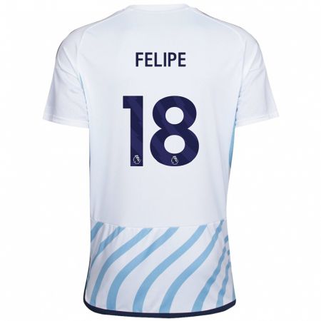 Kandiny Deti Felipe #18 Biela Modrá Dresy Idegenbeli Csapatmez 2023/24 Triĭká