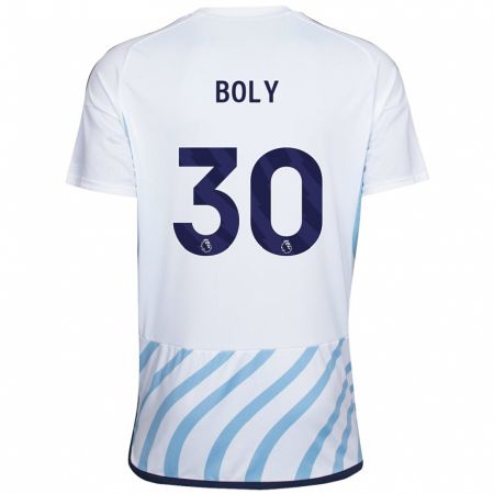Kandiny Deti Willy Boly #30 Biela Modrá Dresy Idegenbeli Csapatmez 2023/24 Triĭká
