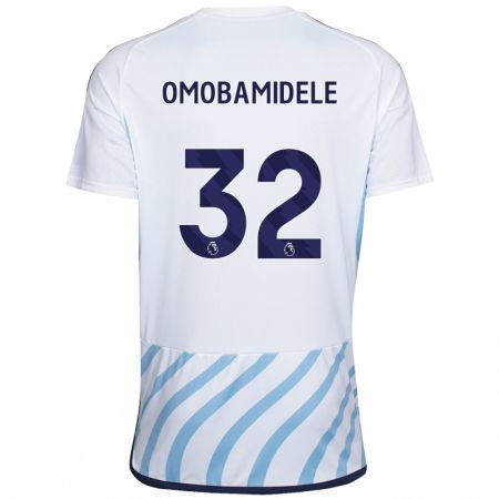 Kandiny Deti Andrew Omobamidele #32 Biela Modrá Dresy Idegenbeli Csapatmez 2023/24 Triĭká
