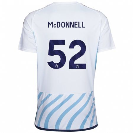 Kandiny Deti Jamie Mcdonnell #52 Biela Modrá Dresy Idegenbeli Csapatmez 2023/24 Triĭká