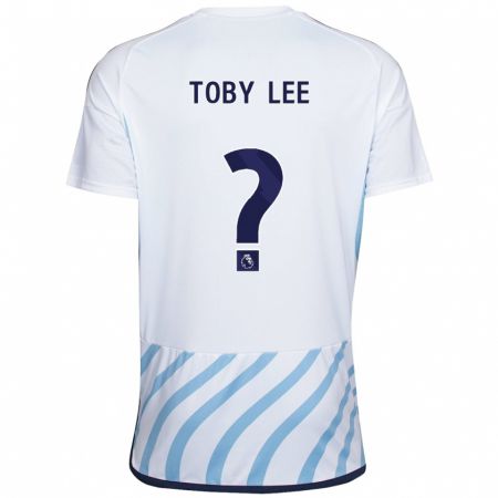 Kandiny Deti Toby Lee #0 Biela Modrá Dresy Idegenbeli Csapatmez 2023/24 Triĭká