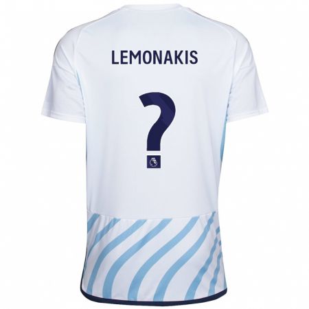 Kandiny Deti Georgios Lemonakis #0 Biela Modrá Dresy Idegenbeli Csapatmez 2023/24 Triĭká