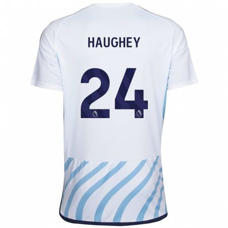 Kandiny Deti Ella Haughey #24 Biela Modrá Dresy Idegenbeli Csapatmez 2023/24 Triĭká