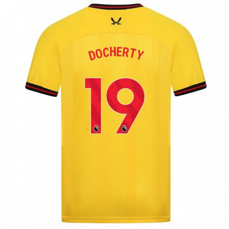 Kandiny Deti Charley Docherty #19 Žltá Dresy Idegenbeli Csapatmez 2023/24 Triĭká