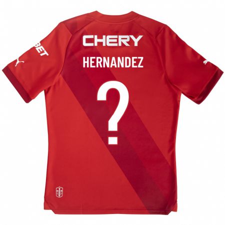Kandiny Deti Luis Felipe Hernández #0 Červená Dresy Idegenbeli Csapatmez 2023/24 Triĭká