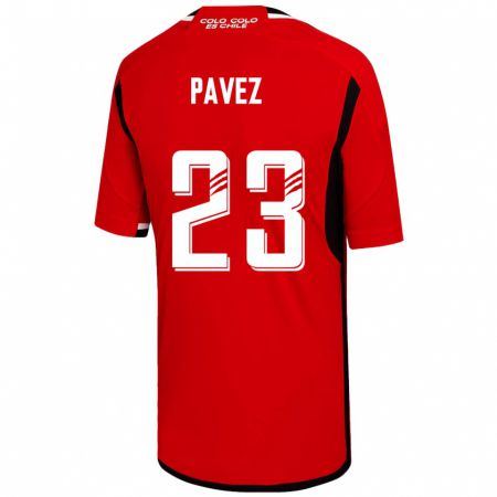 Kandiny Deti Esteban Pavez #23 Červená Dresy Idegenbeli Csapatmez 2023/24 Triĭká