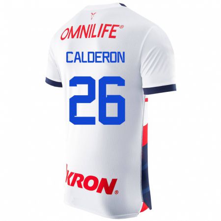Kandiny Deti Cristian Calderón #26 Biely Dresy Idegenbeli Csapatmez 2023/24 Triĭká