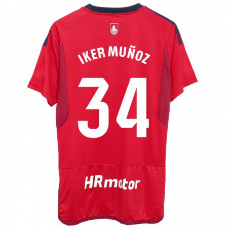Kandiny Muži Iker Muñoz #34 Červená Dresy Hazai Csapatmez 2023/24 Triĭká