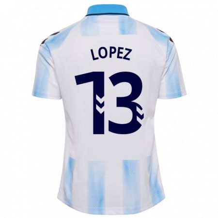Kandiny Muži Carlos López #13 Biela Modrá Dresy Hazai Csapatmez 2023/24 Triĭká