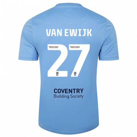 Kandiny Muži Milan Van Ewijk #27 Modrá Obloha Dresy Hazai Csapatmez 2023/24 Triĭká