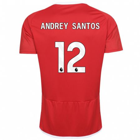 Kandiny Muži Andrey Santos #12 Červená Dresy Hazai Csapatmez 2023/24 Triĭká