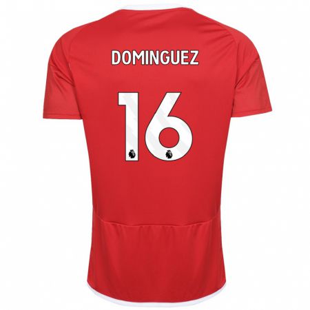 Kandiny Muži Nicolás Domínguez #16 Červená Dresy Hazai Csapatmez 2023/24 Triĭká