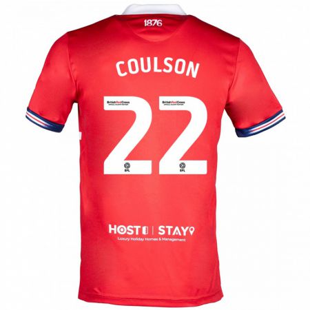 Kandiny Muži Hayden Coulson #22 Červená Dresy Hazai Csapatmez 2023/24 Triĭká