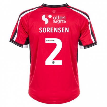 Kandiny Muži Lasse Sörensen #2 Červená Dresy Hazai Csapatmez 2023/24 Triĭká