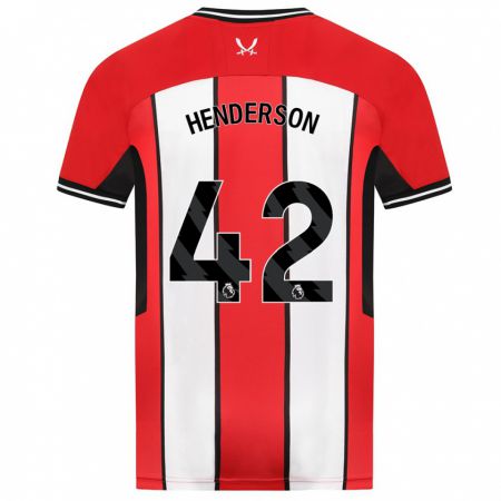 Kandiny Muži Peyton Henderson #42 Červená Dresy Hazai Csapatmez 2023/24 Triĭká