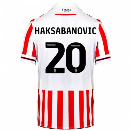 Kandiny Muži Sead Hakšabanović #20 Červená Biela Dresy Hazai Csapatmez 2023/24 Triĭká