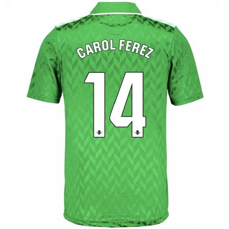 Kandiny Muži Carolina Férez Méndez #14 Zelená Dresy Idegenbeli Csapatmez 2023/24 Triĭká