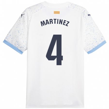 Kandiny Muži Arnau Martínez #4 Biely Dresy Idegenbeli Csapatmez 2023/24 Triĭká