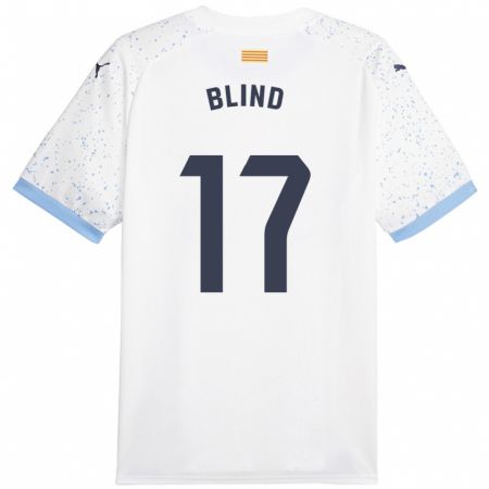 Kandiny Muži Daley Blind #17 Biely Dresy Idegenbeli Csapatmez 2023/24 Triĭká