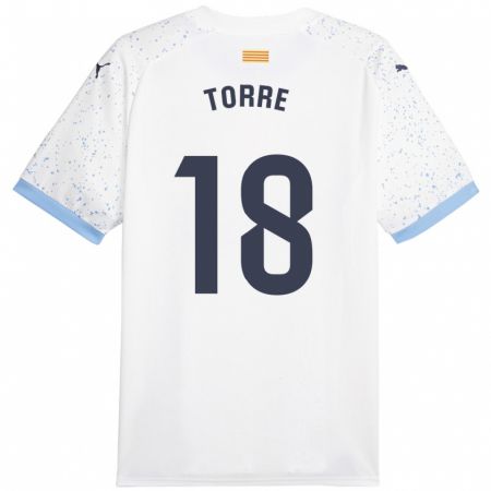 Kandiny Muži Pablo Torre #18 Biely Dresy Idegenbeli Csapatmez 2023/24 Triĭká
