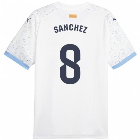 Kandiny Muži Miguel Ángel Sánchez #8 Biely Dresy Idegenbeli Csapatmez 2023/24 Triĭká