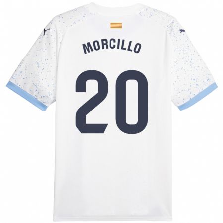 Kandiny Muži Luis Morcillo #20 Biely Dresy Idegenbeli Csapatmez 2023/24 Triĭká