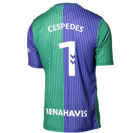 Kandiny Muži Andrés Céspedes #1 Zelená Modrá Dresy Idegenbeli Csapatmez 2023/24 Triĭká